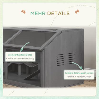 Wooden Hamster Cage Small Animal Cage with Foldable Lid Hanging Bridge Ladders, Cage Wood Cage for Hamster Dwarf Hamster 100x80x60cm Blue