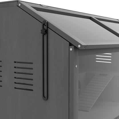 Wooden Hamster Cage Small Animal Cage with Foldable Lid Hanging Bridge Ladders, Cage Wood Cage for Hamster Dwarf Hamster 100x80x60cm Blue