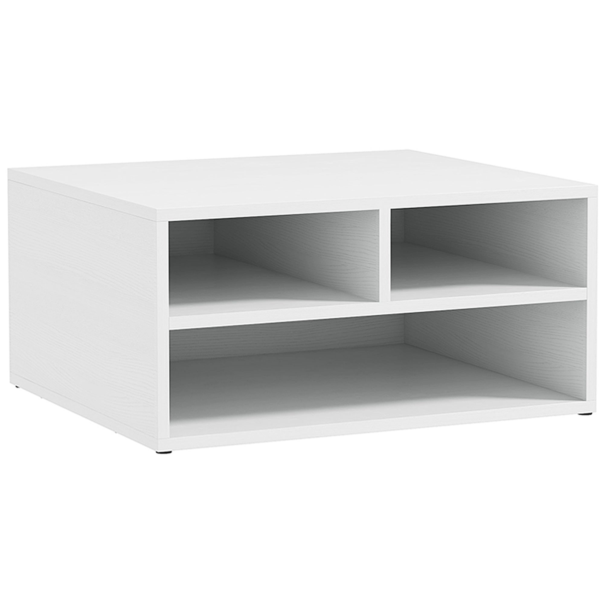 White Desk Organizer with 3 Compartments Printer Stand 47 x 40 x 22.5 cm