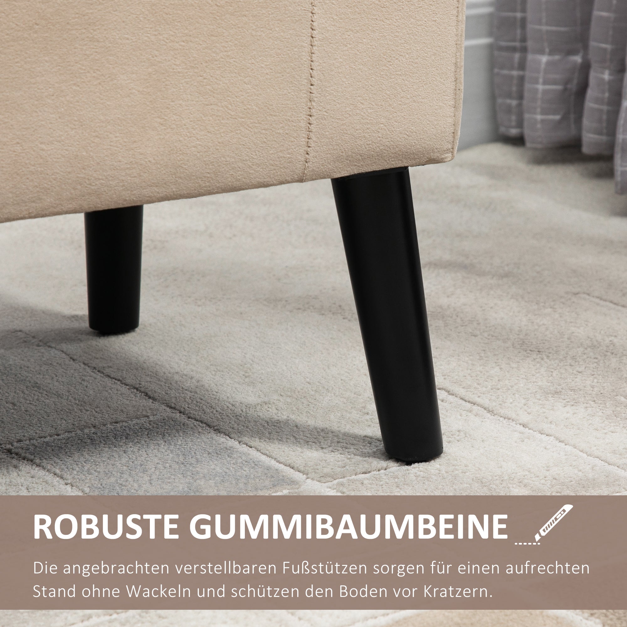 Upholstered Bench with Storage Bed Bench with Armrest for Hallway Bedroom Velvet Polyester 111.5 x 41 x 65 cm Beige