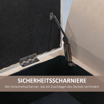 Upholstered Bench with Storage Bed Bench with Armrest for Hallway Bedroom Velvet Polyester 111.5 x 41 x 65 cm Beige