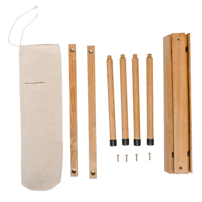 Foldable Garden Coffee Table Camping Table Slatted Plate 23"L x 23"W x 16"H Transport Bag Included Pre-Oiled Pine Wood Quick Assembly