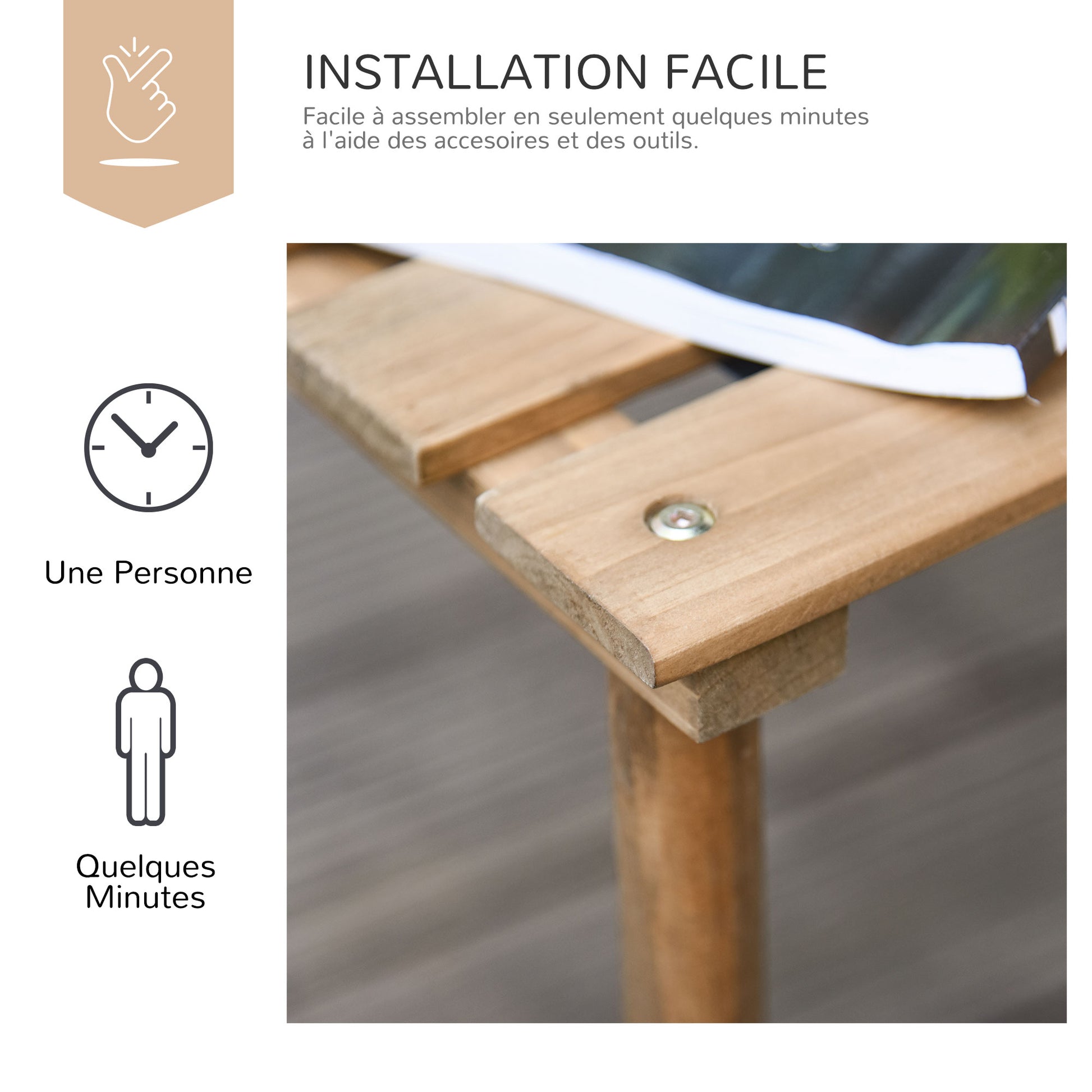Foldable Garden Coffee Table Camping Table Slatted Plate 23"L x 23"W x 16"H Transport Bag Included Pre-Oiled Pine Wood Quick Assembly