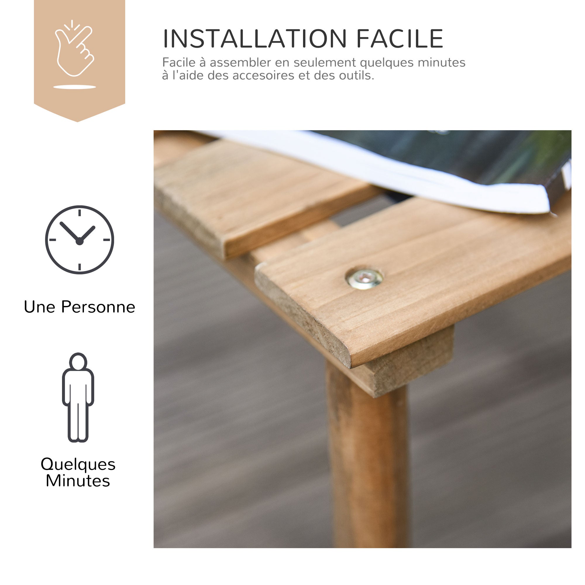 Foldable Garden Coffee Table Camping Table Slatted Plate 23"L x 23"W x 16"H Transport Bag Included Pre-Oiled Pine Wood Quick Assembly