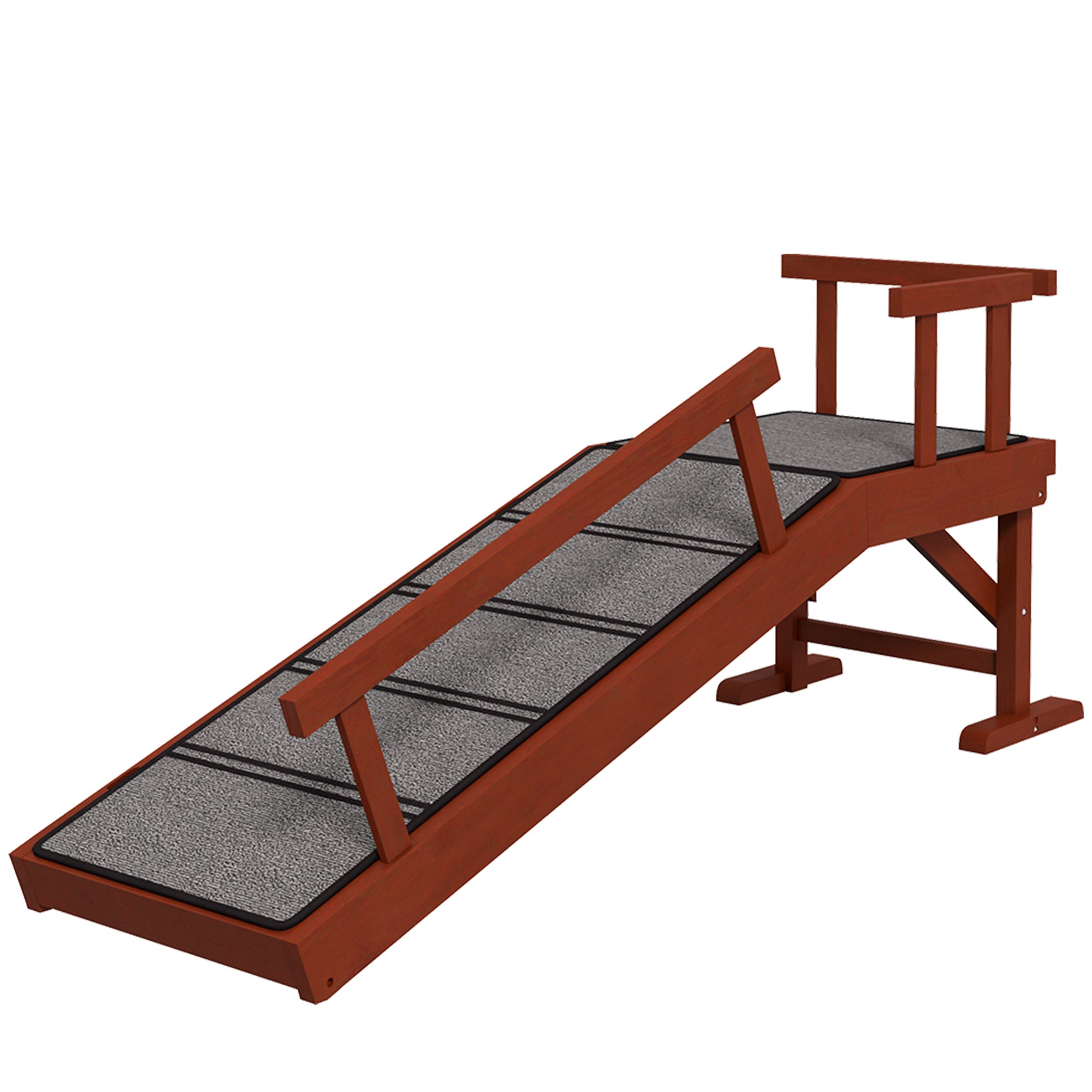 Dog Ramp Pet Ramp with Removable Railings, Non-Slip Trunk Ramp, Dog Entry Aid for Pets up to 30 kg, 125 x 40 x 56 cm, Gray