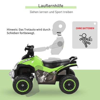 Children's Sliding Car Pedal Car with Feet Sliding Kids Car Vehicle for 18-36 Months Light Music Plastic Steel Green 67.5 x 38 x 44 cm