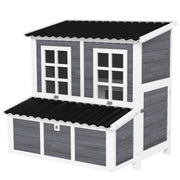 Chicken Coop made of fir wood, Chicken House with Nesting Box, Poultry House for 4-6 Chickens, Waterproof Roof, 100 x 86 x 100 cm, Light Grey