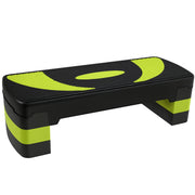 Aerobic Stepper Adjustable Height with 3 Levels (10/15/20 cm) Fitness Home Trainer for Indoor Outdoor Capacity up to 150 kg Green