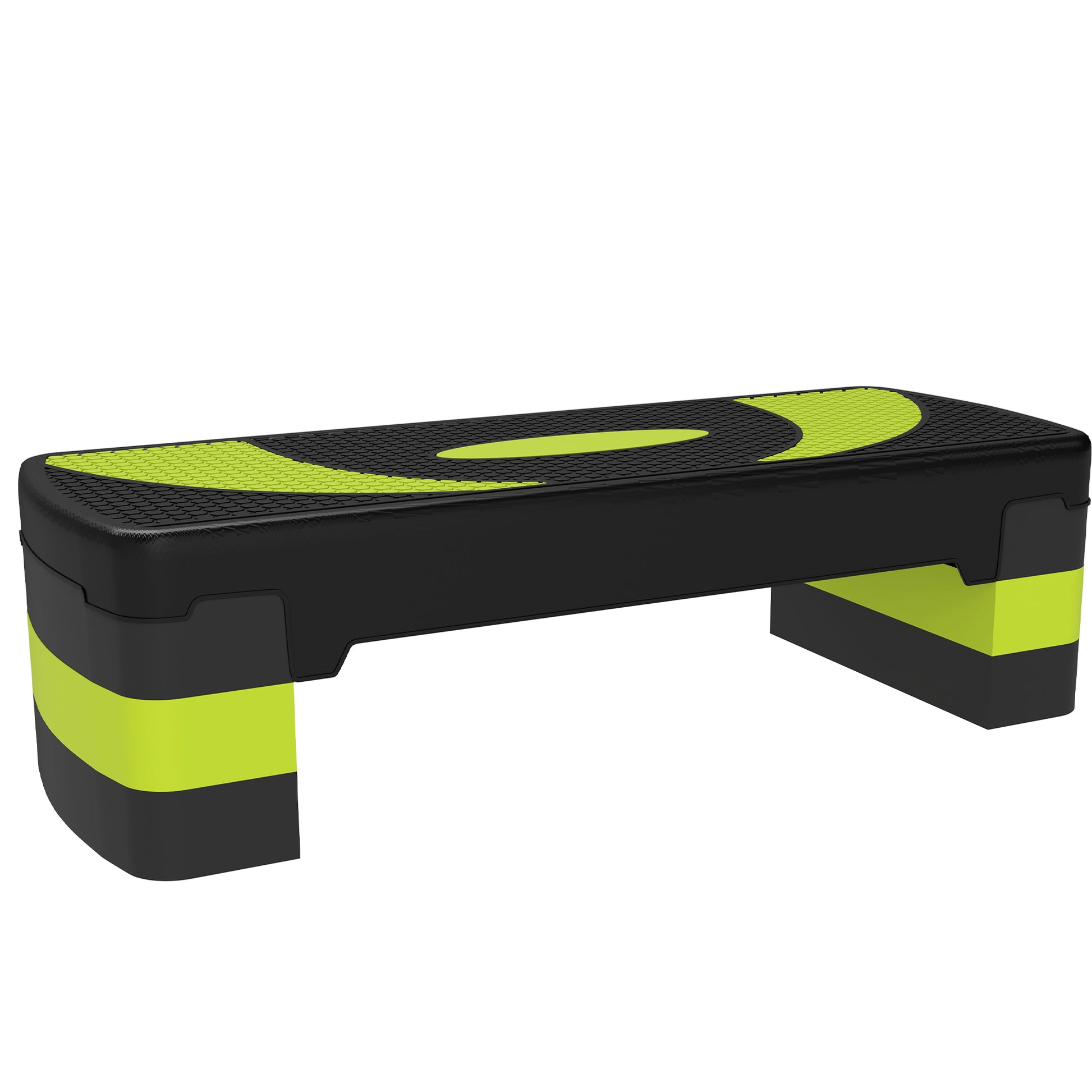 Aerobic Stepper Adjustable Height with 3 Levels (10/15/20 cm) Fitness Home Trainer for Indoor Outdoor Capacity up to 150 kg Green