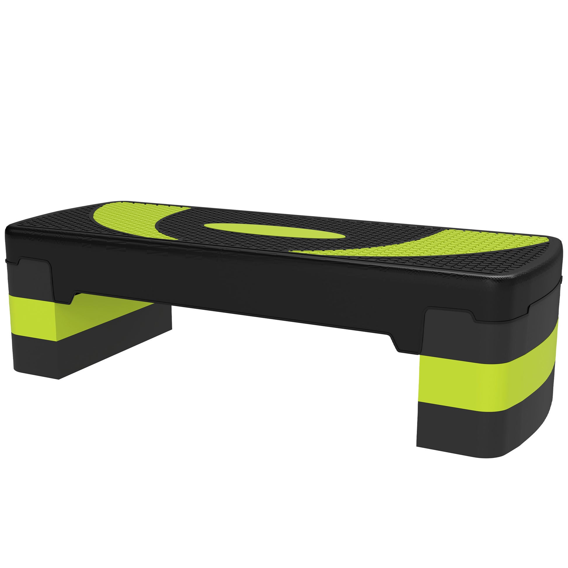 Aerobic Stepper Adjustable Height with 3 Levels (10/15/20 cm) Fitness Home Trainer for Indoor Outdoor Capacity up to 150 kg Green