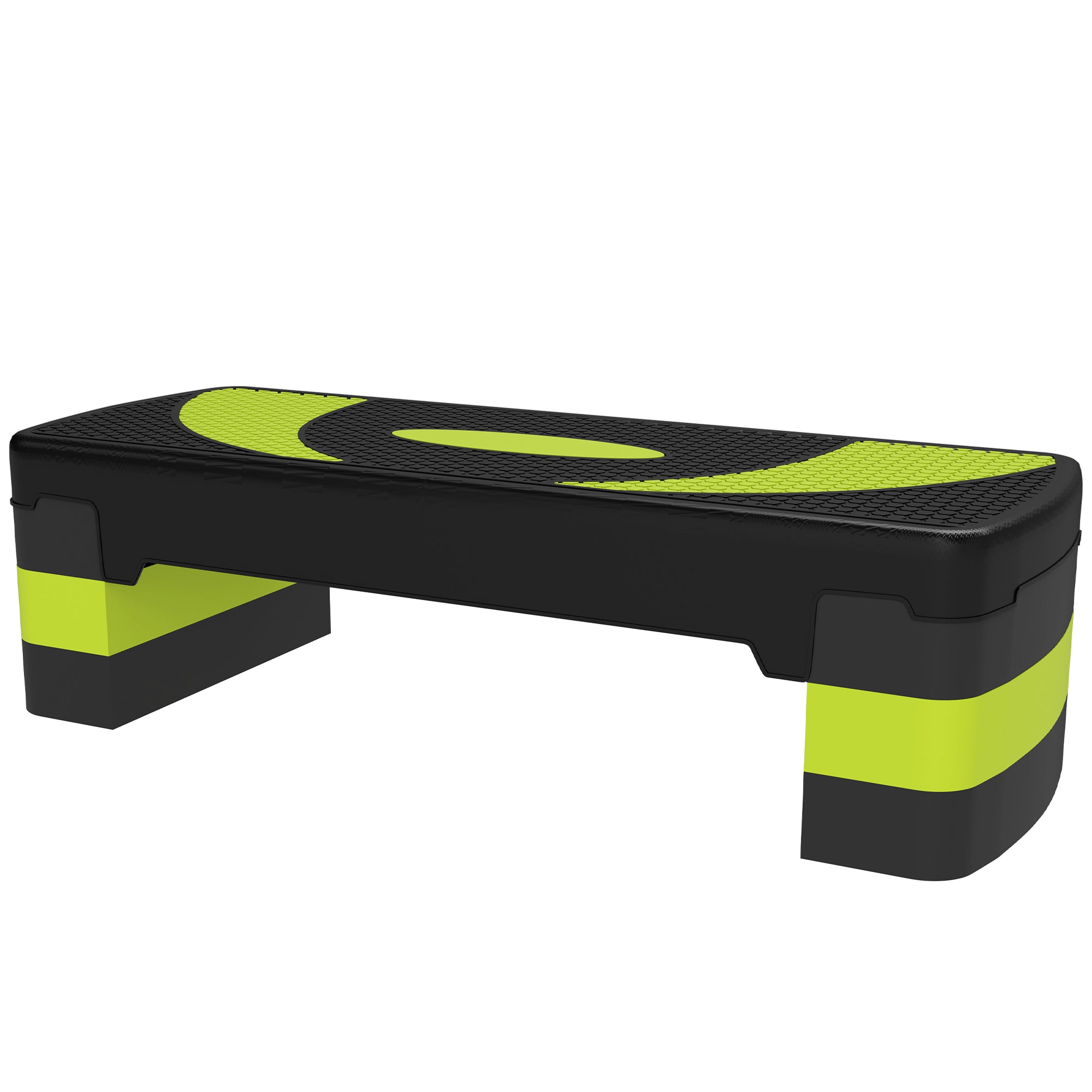 Aerobic Stepper Adjustable Height with 3 Levels (10/15/20 cm) Fitness Home Trainer for Indoor Outdoor Capacity up to 150 kg Green
