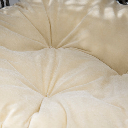 Cat House made of Rattan with Cushion Cat Sleeping Place Cat Cave with Elevated Feet Silver Gray Ø52 x 58 cm