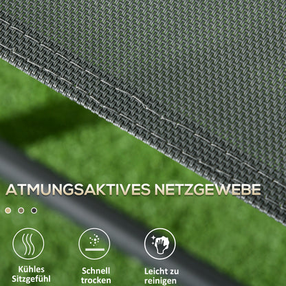 3-Piece Bistro Set Made of Metal Weatherproof Garden Furniture Set with Foldable Glass Table Garden Chairs Outdoor Balcony Furniture Set Seating Group Balcony Set Garden Dining Set Dark Gray