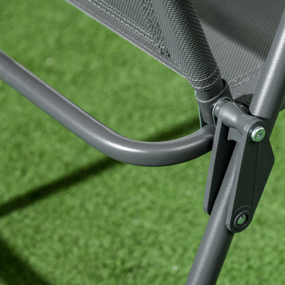 3-Piece Bistro Set Made of Metal Weatherproof Garden Furniture Set with Foldable Glass Table Garden Chairs Outdoor Balcony Furniture Set Seating Group Balcony Set Garden Dining Set Dark Gray