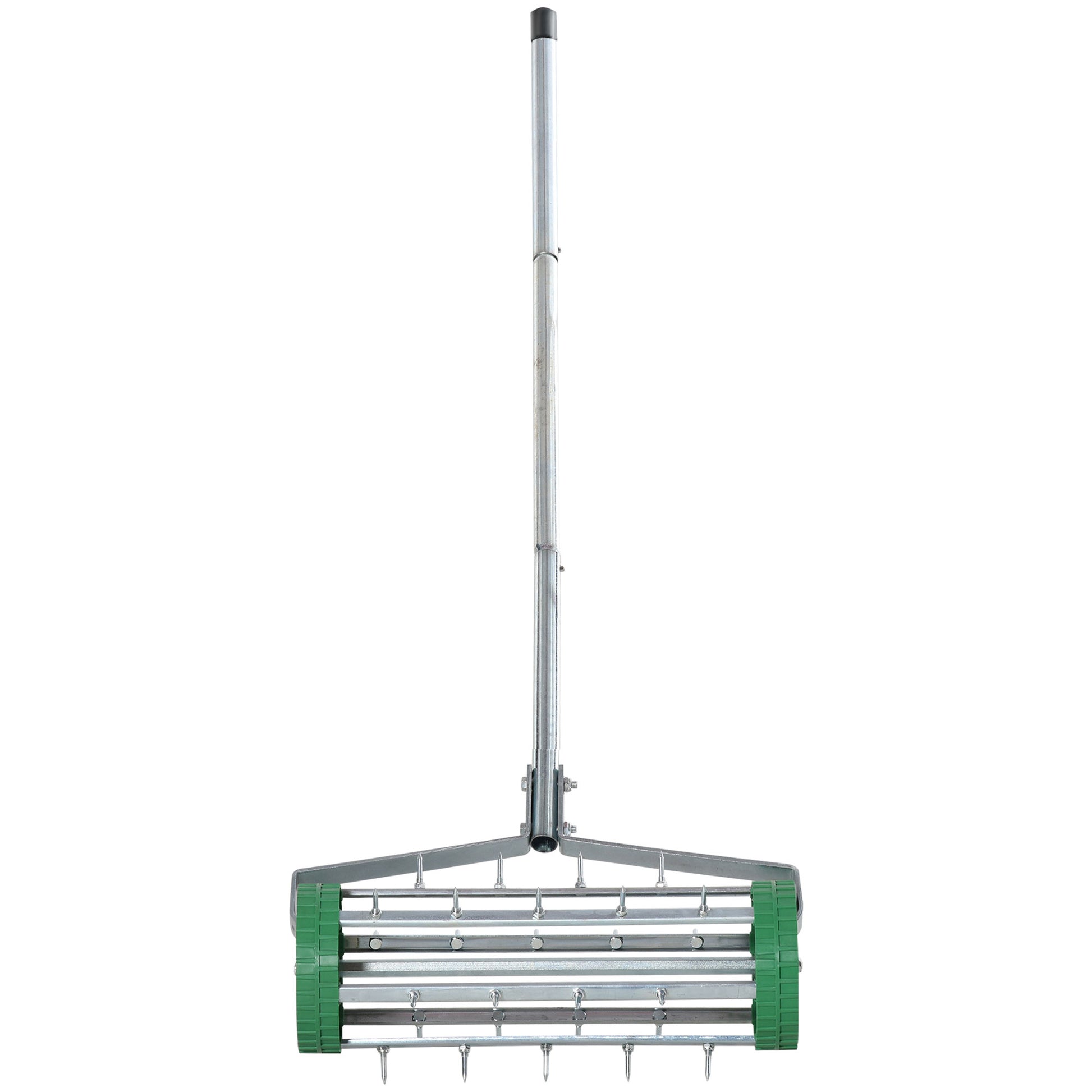 Lawn Aerator Roller with Telescopic Handle 98L x 45W x 87H cm Green