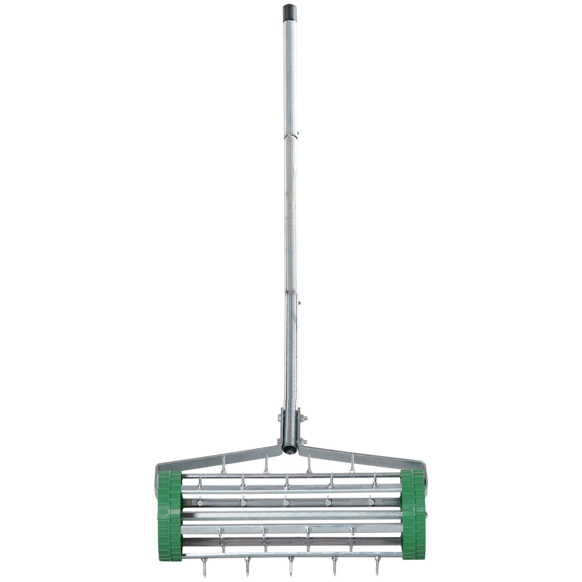 Lawn Aerator Roller with Telescopic Handle 98L x 45W x 87H cm Green