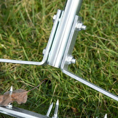 Lawn Aerator Roller with Telescopic Handle 98L x 45W x 87H cm Green