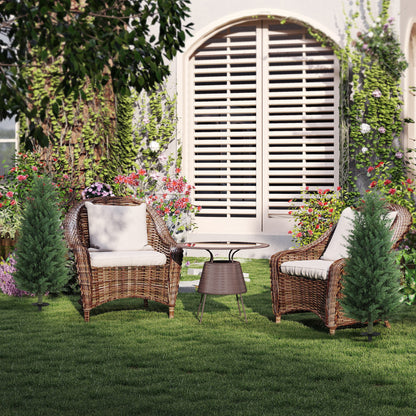 Artificial Cypress 2-Piece Set with Ground Stake 100 cm Plastic Artificial Plant, Artificial Plants, Artificial Tree Like Real Decoration for Office Living Room Bedroom Garden