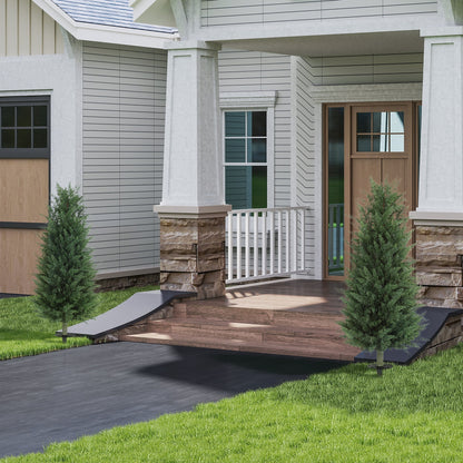 Artificial Cypress 2-Piece Set with Ground Stake 100 cm Plastic Artificial Plant, Artificial Plants, Artificial Tree Like Real Decoration for Office Living Room Bedroom Garden