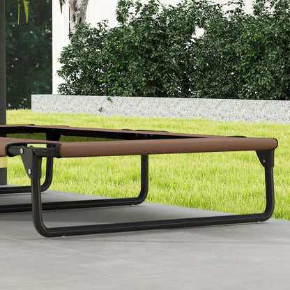 Elevated Foldable Dog Bed Pet Bed, Outdoor Dog Lounger with Net Design, Breathable, for Large Dogs Coffee Oxford 107 x 61 x 20 cm