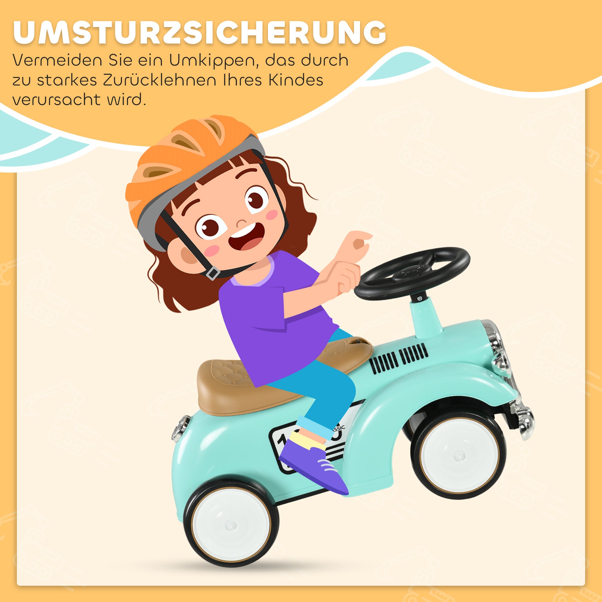 Kids Ride-On Car, Children's Vehicle with Storage Space, Kids Car, Ride-On Vehicle with Tipping Prevention, Ride-On for 1-3 Year Olds, Green, 58 x 27 x 35 cm