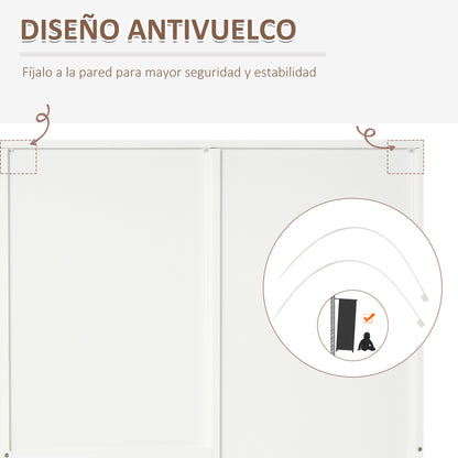 Wardrobe Closet with 2 Doors, Mirror, 3 Drawers, Adjustable Shelves, and Hanging Rod Included, Bedroom Furniture 80x50x180 cm White