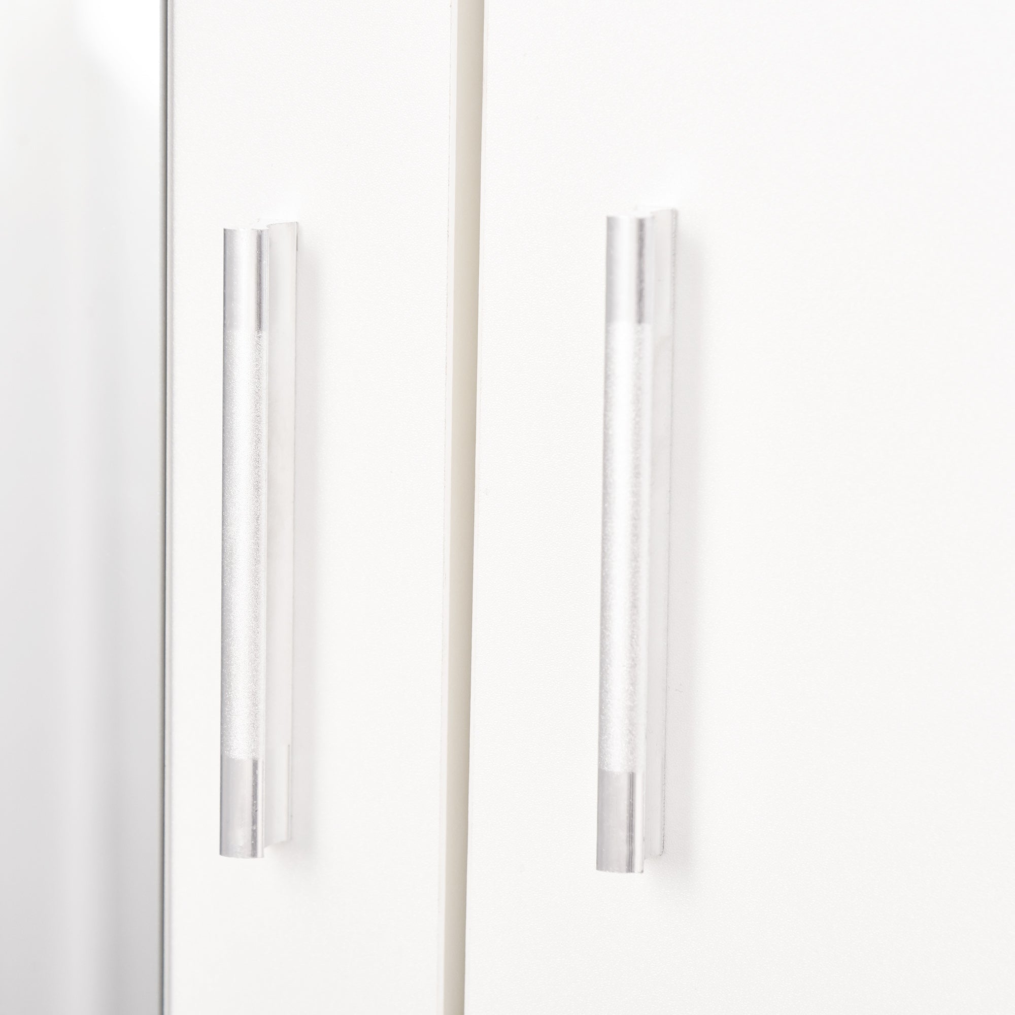 Wardrobe Closet with 2 Doors, Mirror, 3 Drawers, Adjustable Shelves, and Hanging Rod Included, Bedroom Furniture 80x50x180 cm White