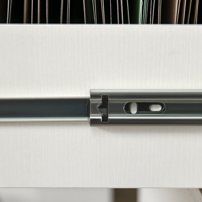 Office Filing Cabinet with 2 Drawers for Hanging Files with Lock and 2 Keys 74x42x72 cm White