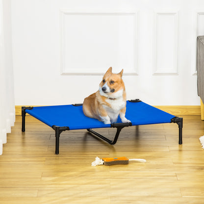 Elevated Dog Bed, Cooling Elevated Bed for Dogs, Included Transport Bag, High-Density Oxford Fabric Metal Frame, 92 x 76 x 18 cm, Blue