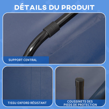 Elevated Dog Bed, Cooling Elevated Bed for Dogs, Included Transport Bag, High-Density Oxford Fabric Metal Frame, 92 x 76 x 18 cm, Blue