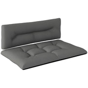 Pallet Cushions 2-Piece Set Water-Resistant Seat Cushions Pallet Pads with Tufted Design Backrest Outdoor Cushions Pallet Covers for Euro Pallets Pallet Sofa 120 x 77 x 10 cm Dark Gray