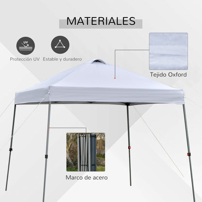 3x3m Folding Gazebo Garden Canopy with Wheeled Carry Bag Waterproof Steel Frame Outdoor Gazebo for Parties Camping White