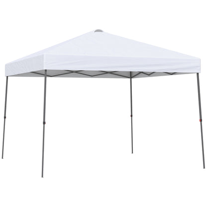 3x3m Folding Gazebo Garden Canopy with Wheeled Carry Bag Waterproof Steel Frame Outdoor Gazebo for Parties Camping White