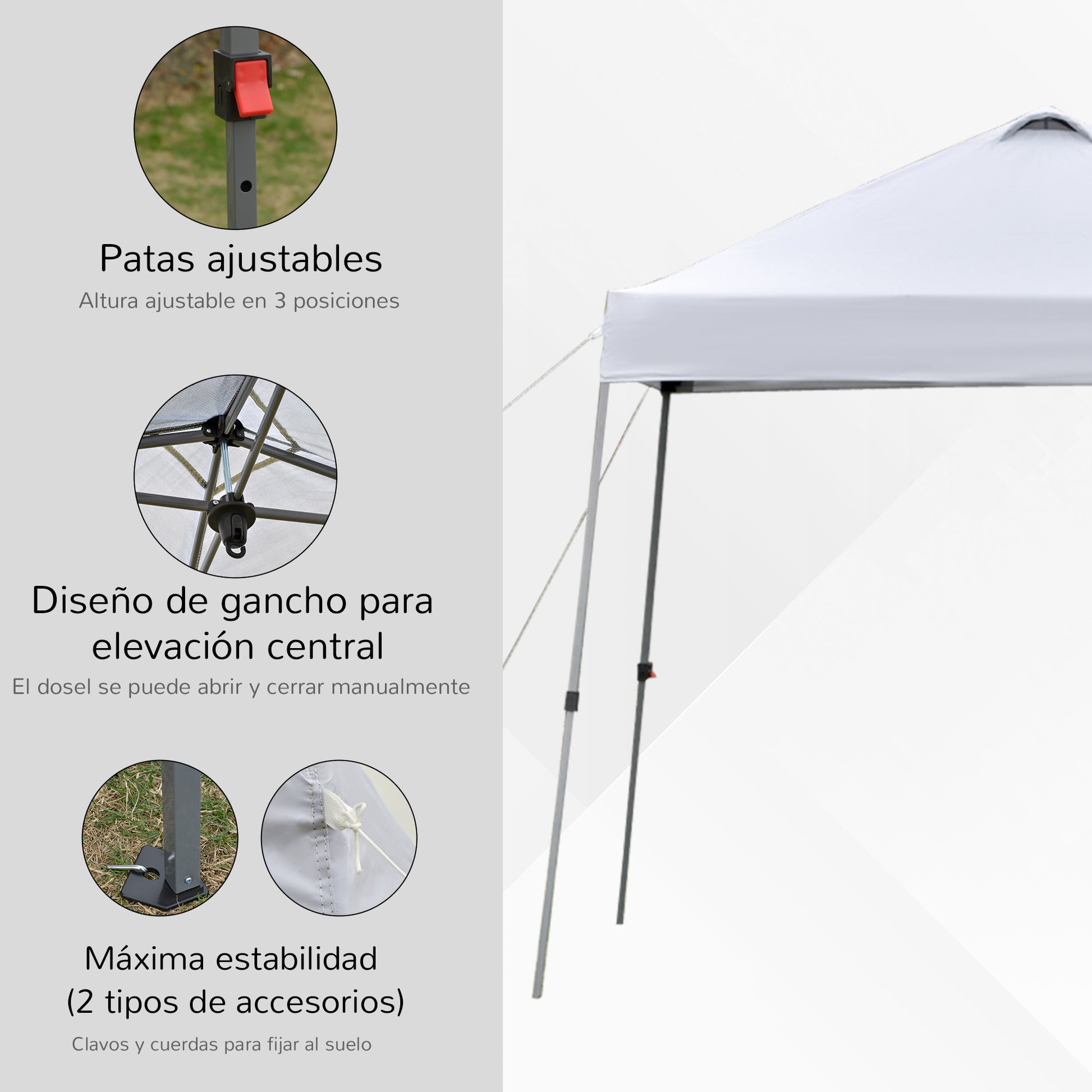 3x3m Folding Gazebo Garden Canopy with Wheeled Carry Bag Waterproof Steel Frame Outdoor Gazebo for Parties Camping White
