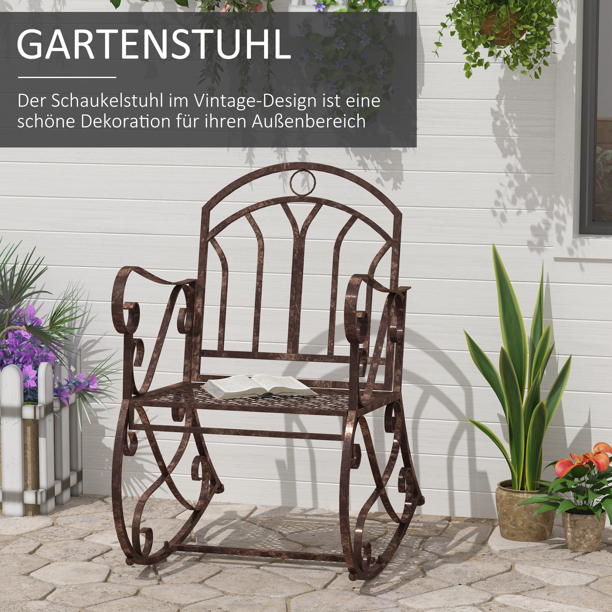 Rocking Chair Garden Swing Sessel Swinging Chair Metal Relax Chair