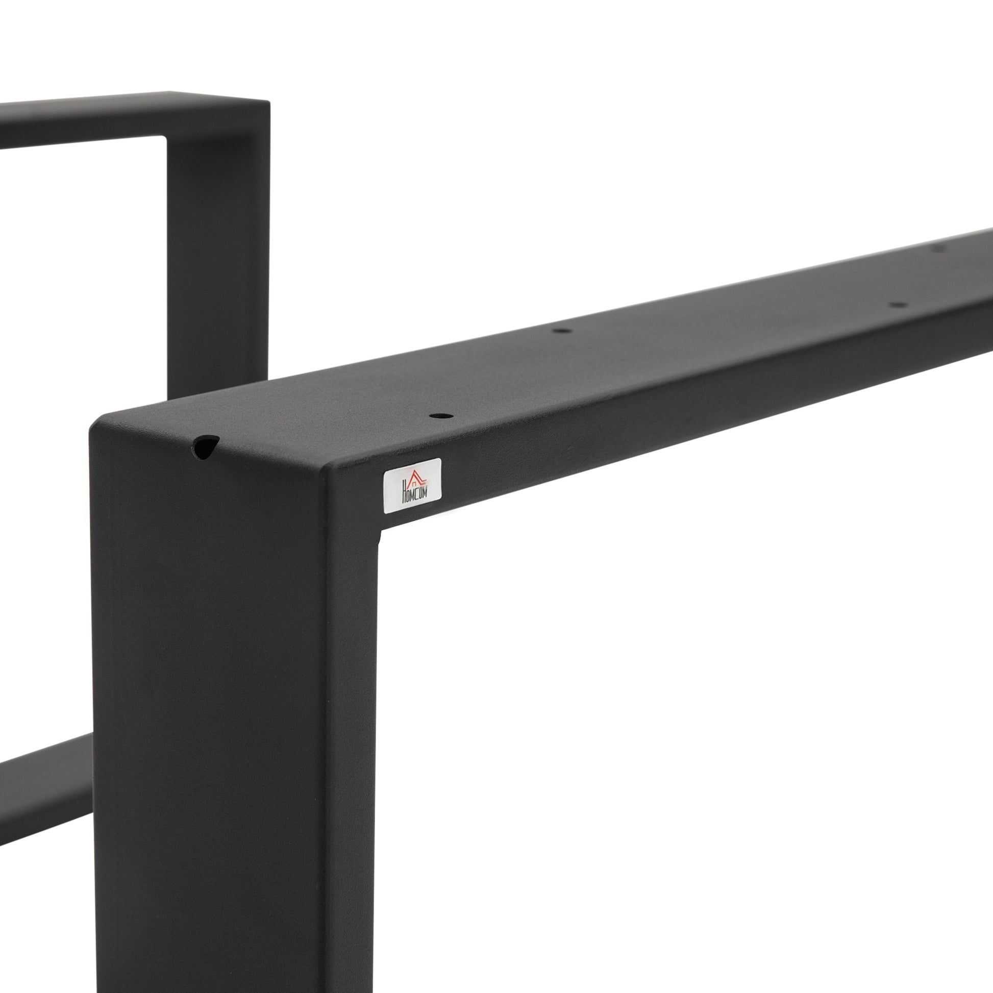 Set of 2 Steel Table Legs 70x41 cm Rectangular Table Legs for DIY Furniture Industrial Style with Screws and Floor Protectors Black