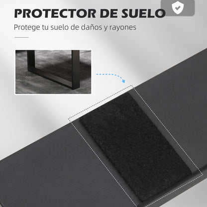 Set of 2 Steel Table Legs 70x41 cm Rectangular Table Legs for DIY Furniture Industrial Style with Screws and Floor Protectors Black