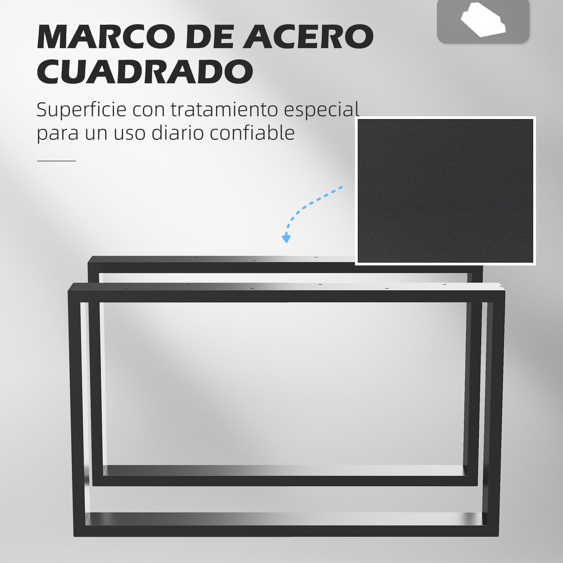Set of 2 Steel Table Legs 70x41 cm Rectangular Table Legs for DIY Furniture Industrial Style with Screws and Floor Protectors Black