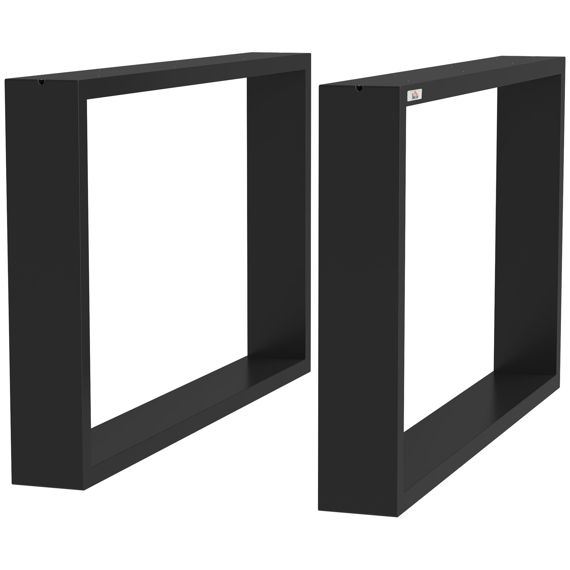 Set of 2 Steel Table Legs 70x41 cm Rectangular Table Legs for DIY Furniture Industrial Style with Screws and Floor Protectors Black