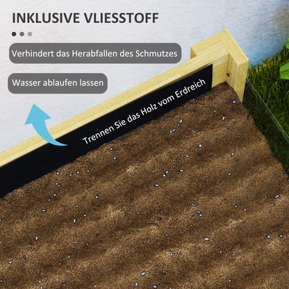 Raised Planter Box with Acrylic Panels, Drainage Holes, Wooden Planting Box, Weather-resistant Vegetable Bed, Garden Bed, Planting Bed for Garden, Balcony, 110 x 50 x 80 cm Natural Wood