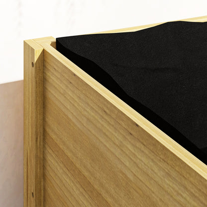 Raised Planter Box with Acrylic Panels, Drainage Holes, Wooden Planting Box, Weather-resistant Vegetable Bed, Garden Bed, Planting Bed for Garden, Balcony, 110 x 50 x 80 cm Natural Wood