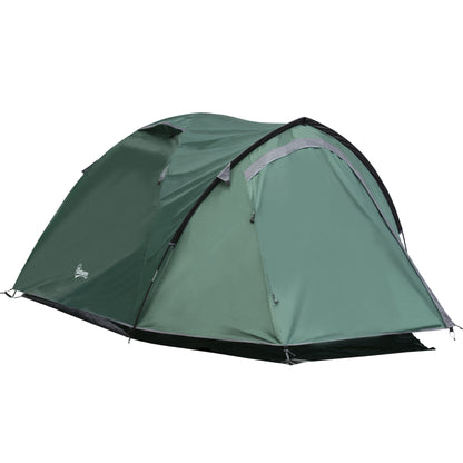 2-Person Tent 190T Camping Tent with Pegs Dome Tent Fiberglass Polyester Gray 325 x 183 x 130 cm