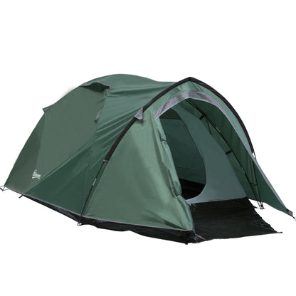 2-Person Tent 190T Camping Tent with Pegs Dome Tent Fiberglass Polyester Gray 325 x 183 x 130 cm