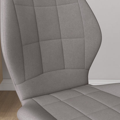 Set of 4 Modern Dining Chairs, Kitchen and Living Room Chairs with Flannel Upholstery and Steel Legs, Gray