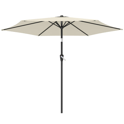270 cm (106 in) Tiltable Patio Umbrella with Crank, UPF 50+ Garden Parasol — Wind-Resistant, Stable Market Umbrella for Garden, Balcony, Terrace — Cream White
