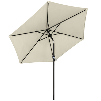 270 cm (106 in) Tiltable Patio Umbrella with Crank, UPF 50+ Garden Parasol — Wind-Resistant, Stable Market Umbrella for Garden, Balcony, Terrace — Cream White