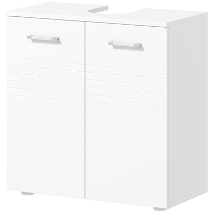 Under Sink Cabinet Bathroom Wall Cabinet with 2 Doors and Adjustable Interior Shelf Modern Style 23.6x11.8x24.6 inches White