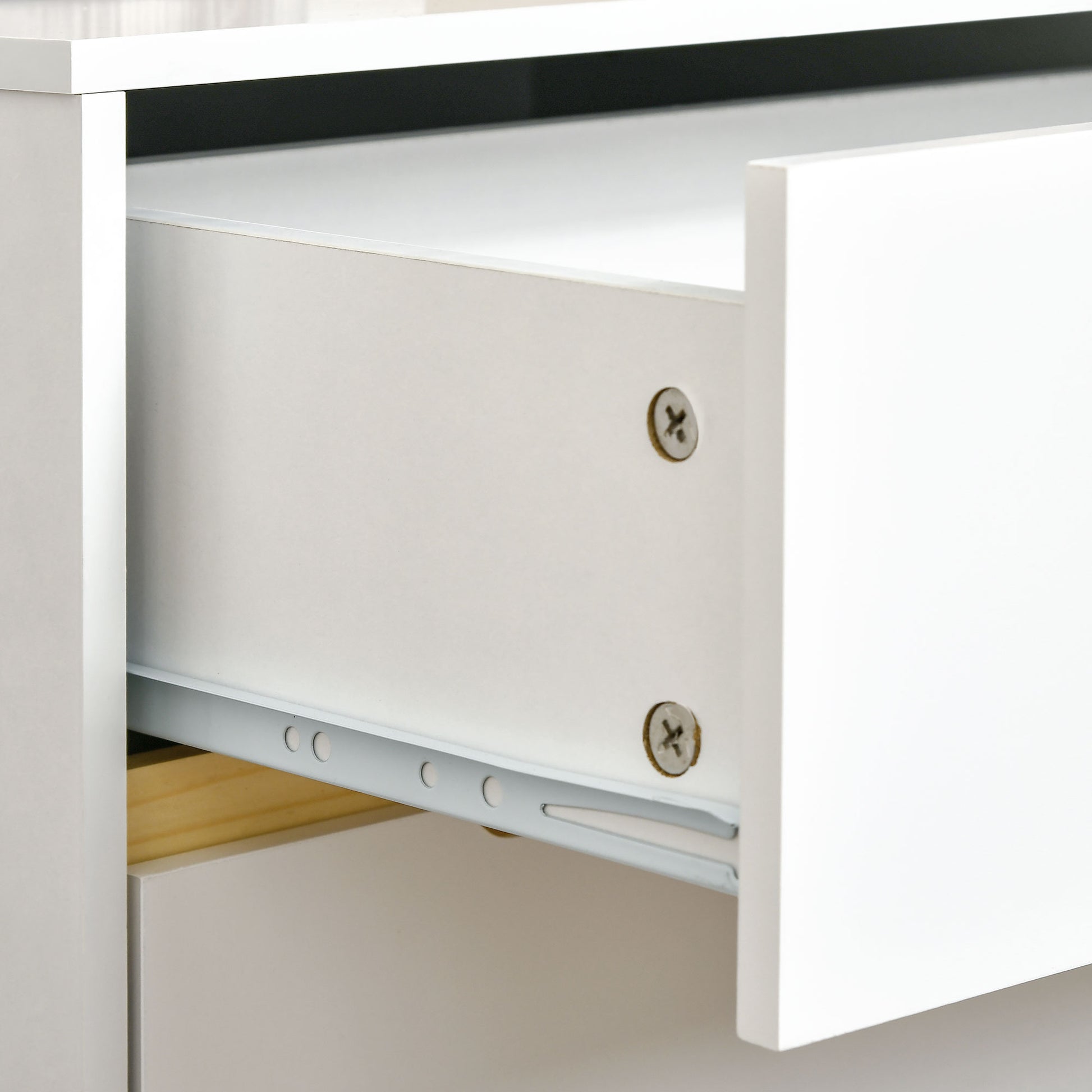 Nightstand with 2 Drawers and Wooden Legs Bedside Table for Bedroom Living Room Office Modern Style 50x40x50.5 cm White
