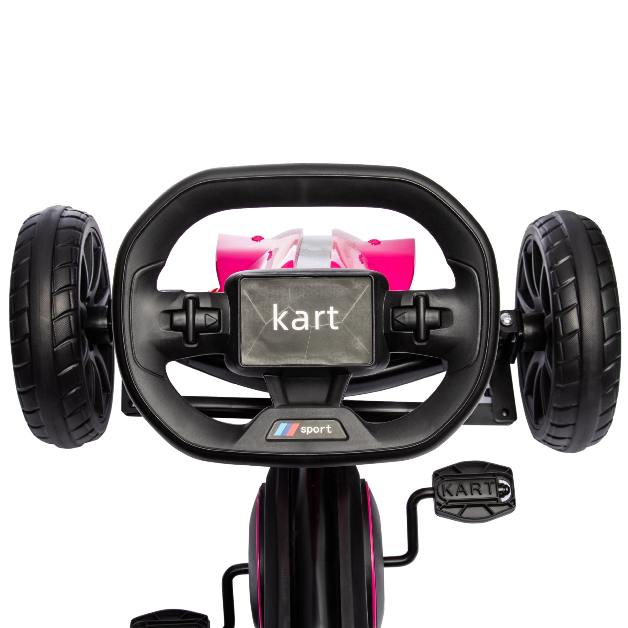 Go-Kart Pedal Car with Handbrake, Adjustable Seat, Forward and Reverse Gears, Pedal Vehicle with EVA Wheels, Kids Kettcar for Children 3-8 Years Old Pink