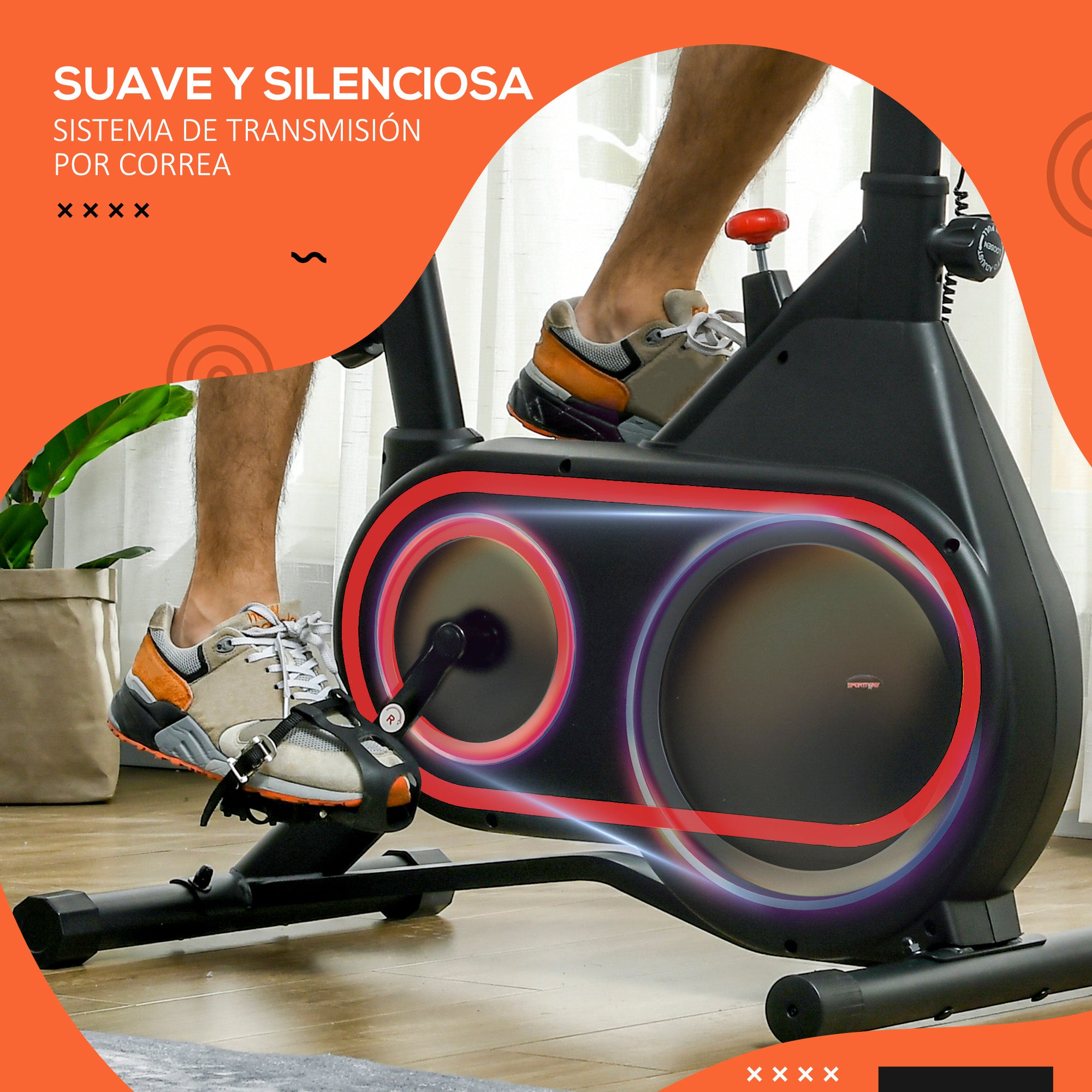 SPORTNOW Exercise Bike Stationary Bike with 4 kg Flywheel Adjustable Resistance LED Display Silent Adjustable Seat and Cup Holder Load 120 kg for Home Gym Black and Red
